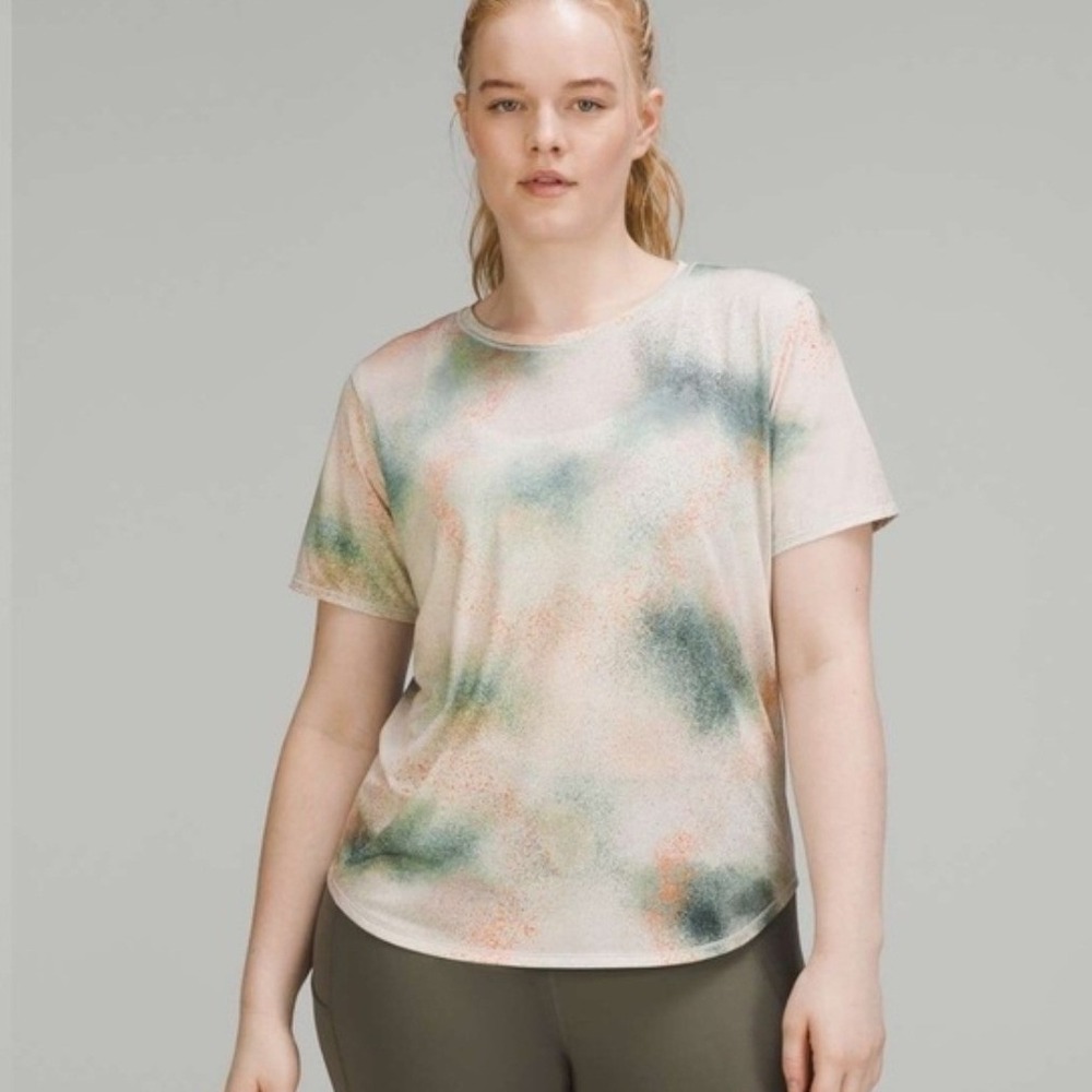 lululemon athletica Speckled Cream Tee with Green & Peach Accents